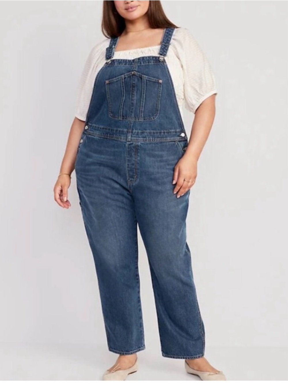 Old Navy Slouchy Straight Denim Overalls, 100% cotton
